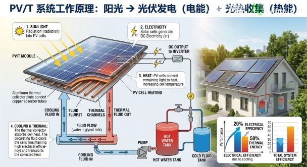 综合效率暴涨至74.1%！这项被誉为2026零碳“黑科技”的PV/T到底是什么？